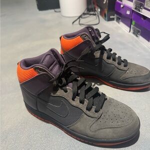 Nike Gray and Orange High-Top Sneakers